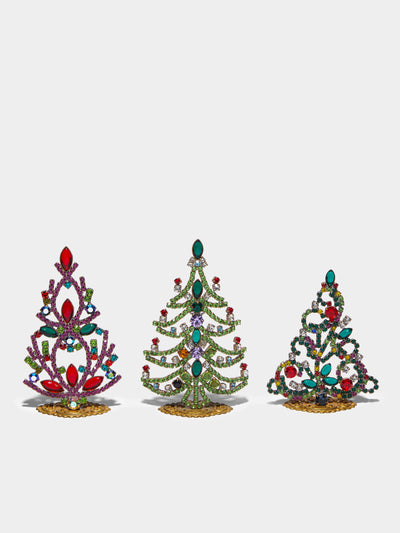 Antique and Vintage - 1930s Czech Jewelled Extra Small Christmas Trees (Set of 3) -  - ABASK - 