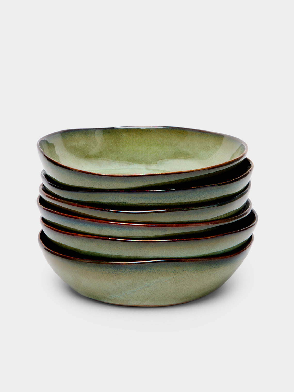 Mervyn Gers Ceramics - Hand-Glazed Ceramic Large Breakfast Bowls (Set of 6) -  - ABASK