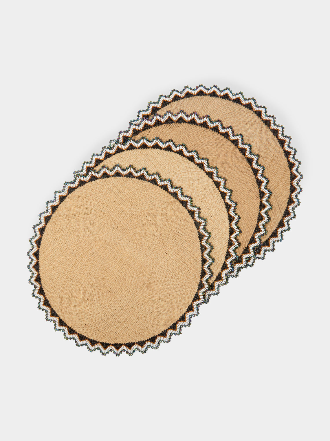 CasaLatina - Alicia Handwoven Iraca Palm Beaded-Edge Placemats (Set of 4) -  - ABASK