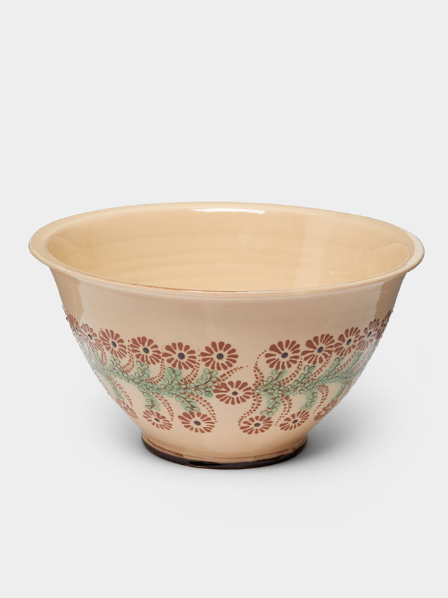 Poterie d’Évires - Flowers Hand-Painted Ceramic Salad Bowl -  - ABASK - 