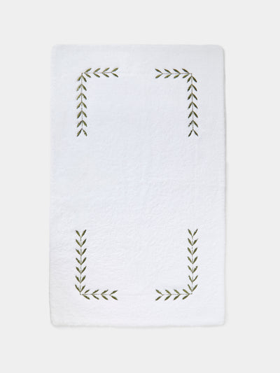 Heirlooms - Laurel Leaf Embroidered Egyptian Cotton Bath Mat -  - ABASK - 