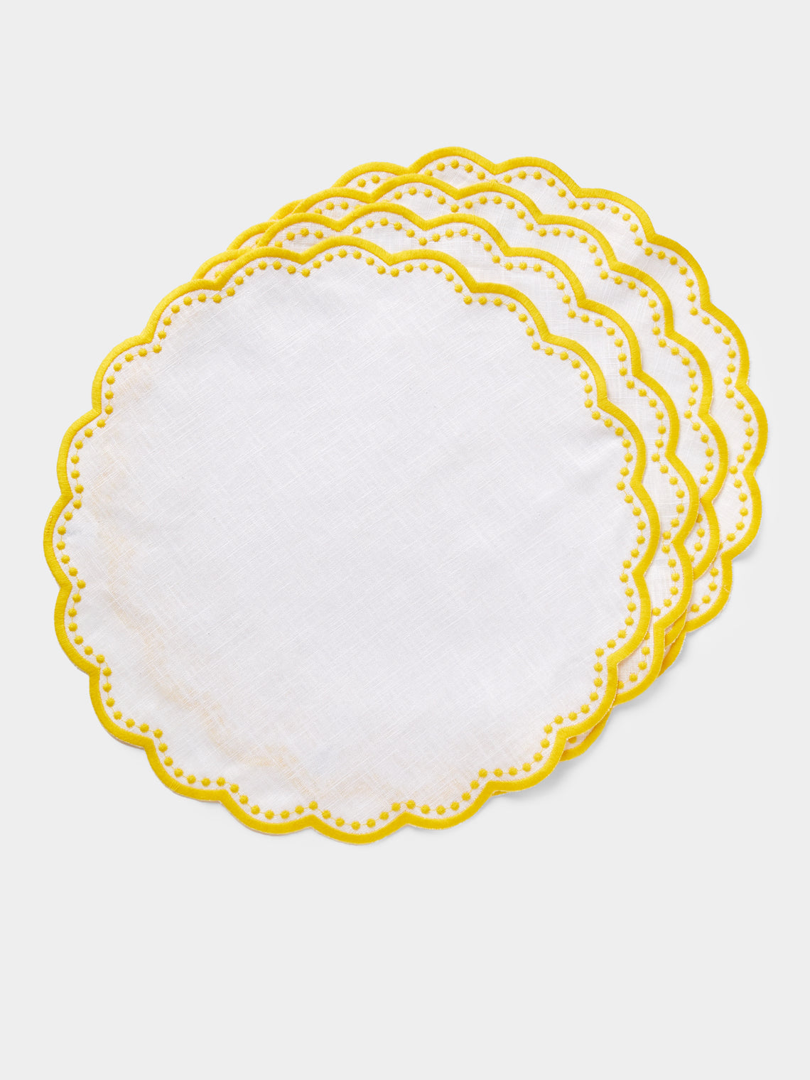 HMA | Blank Space - Bella Embroidered Linen Placemats (Set of 4) -  - ABASK