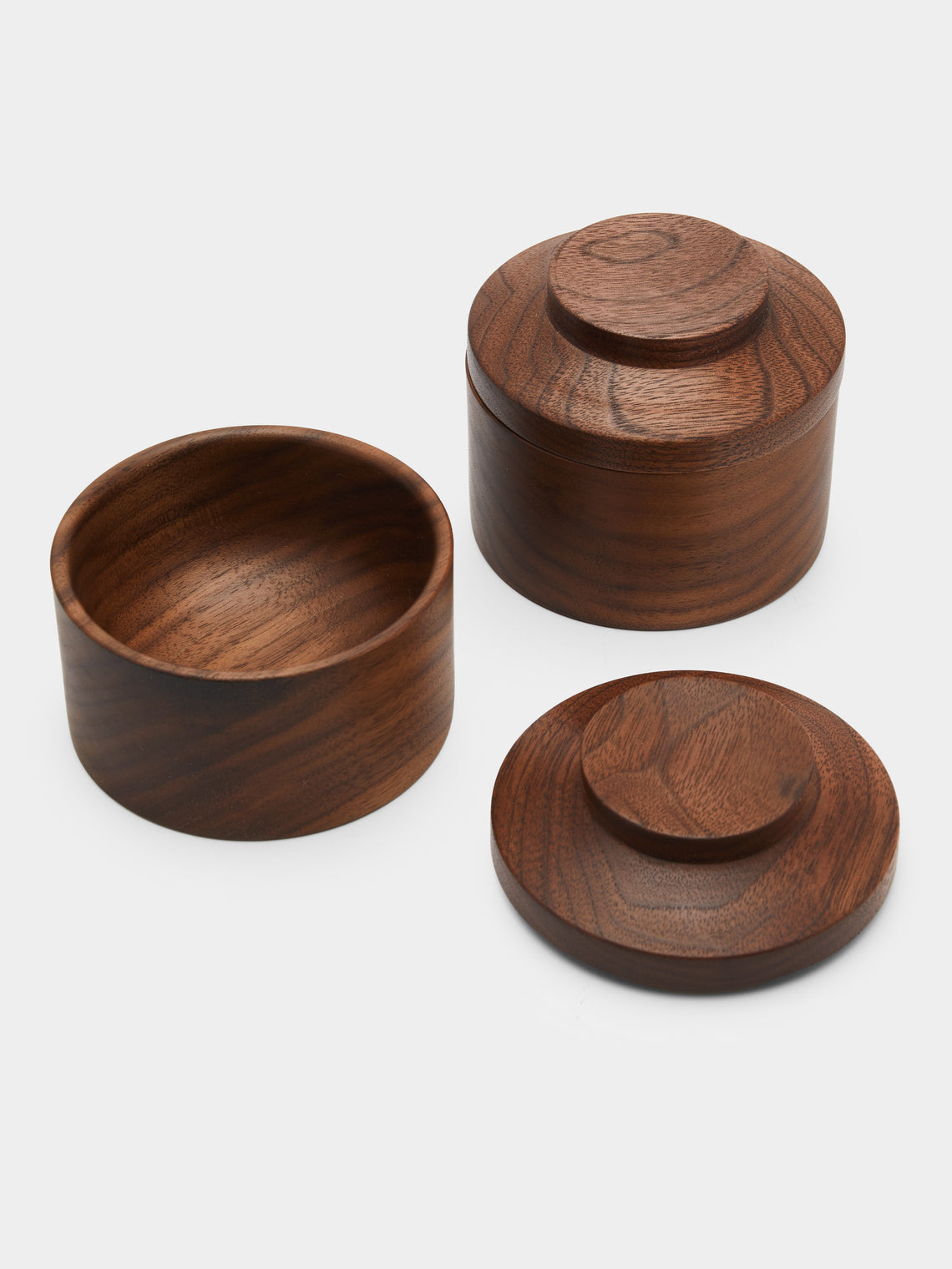 Marisa Klaster - Hand-Turned American Walnut Stackable Jars (Set of 2) -  - ABASK