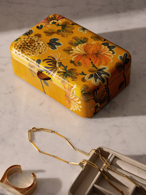 Silvia Furmanovich - Peonies Marquetry Wood Jewellery Box -  - ABASK