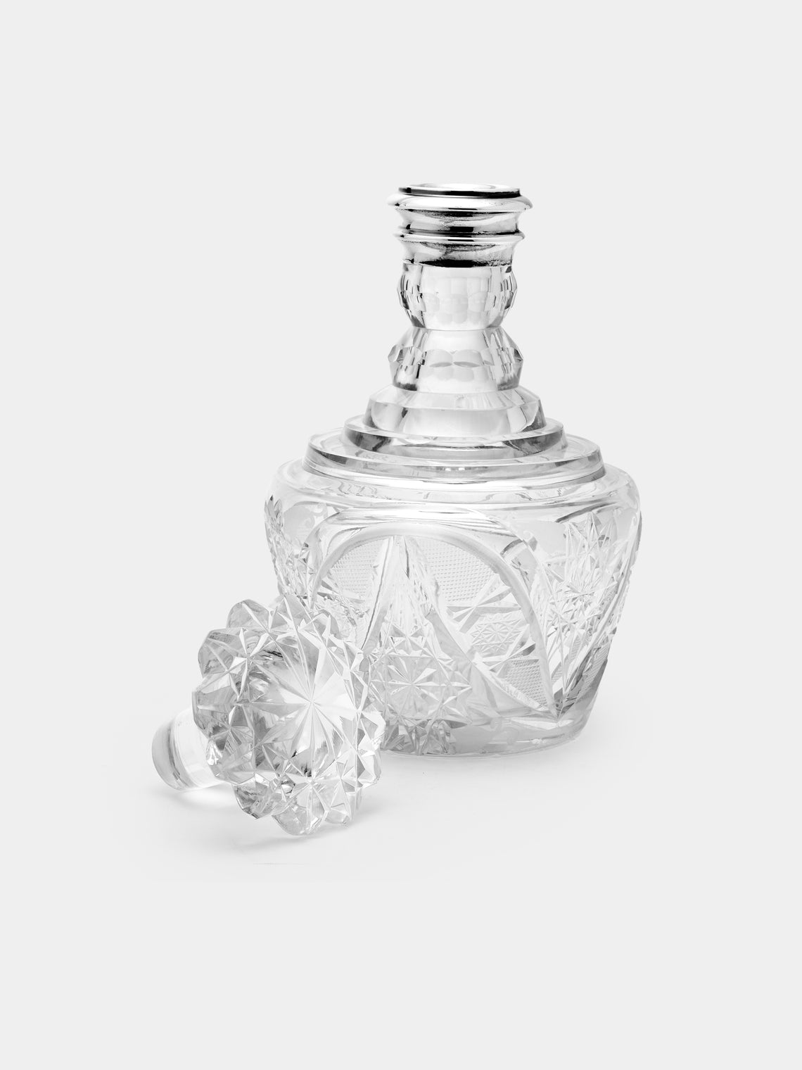 Antique and Vintage - 1830s Sterling Silver and Crystal Decanter -  - ABASK