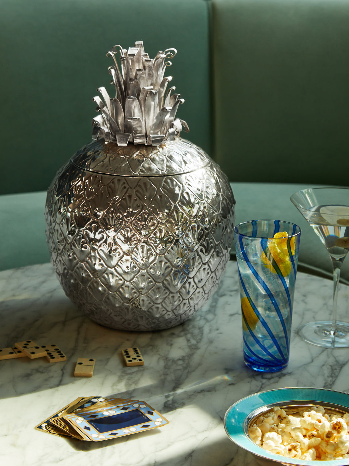 Antique and Vintage - Mid-Century Silver-Plated Pineapple Ice Bucket -  - ABASK
