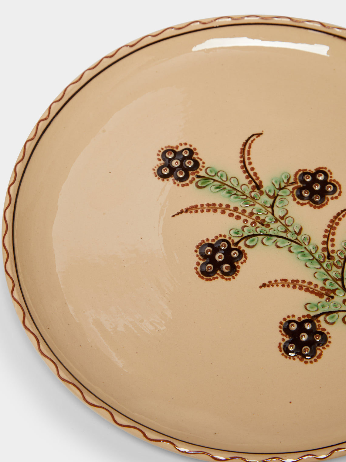 Poterie d’Évires - Flowers Hand-Painted Ceramic Dinner Plates (Set of 4) -  - ABASK