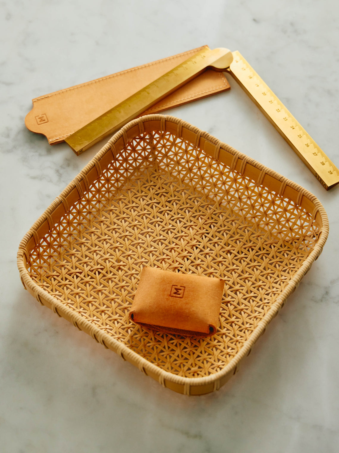 Hee Woo - Handwoven Bamboo Square Tray -  - ABASK