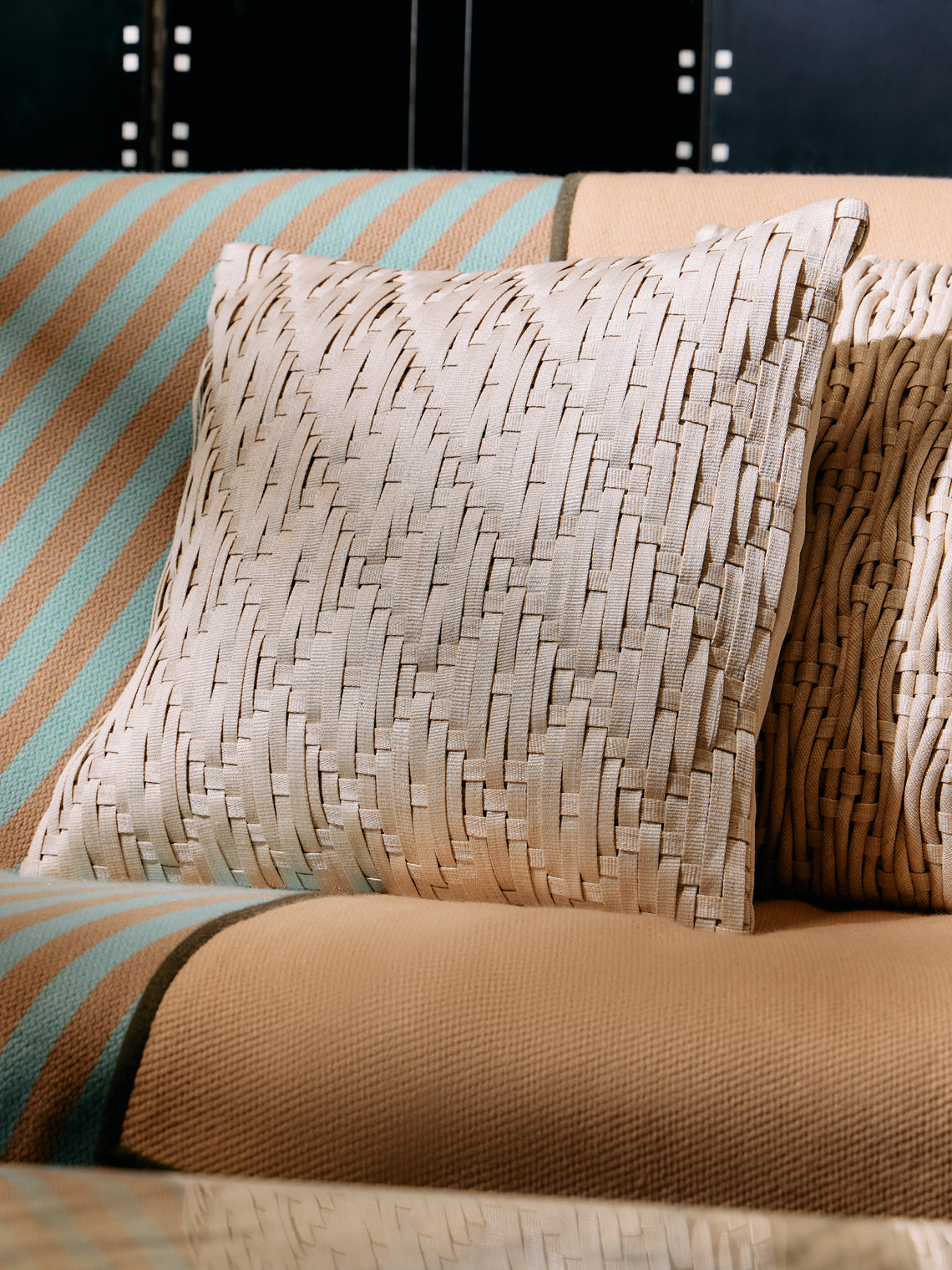 Kubo Curated - Square Knot Weave T'nalak Cloth Cushion -  - ABASK