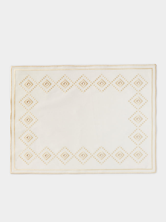 Esencial Hogar - Ojete Embroidered Linen Placemats (Set of 4) -  - ABASK - 