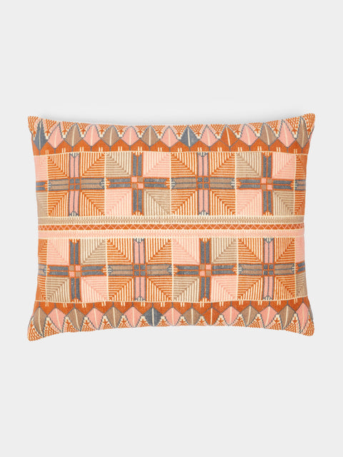 Kissweh - Ensaf Hand-Embroidered Cotton Cushion -  - ABASK - 