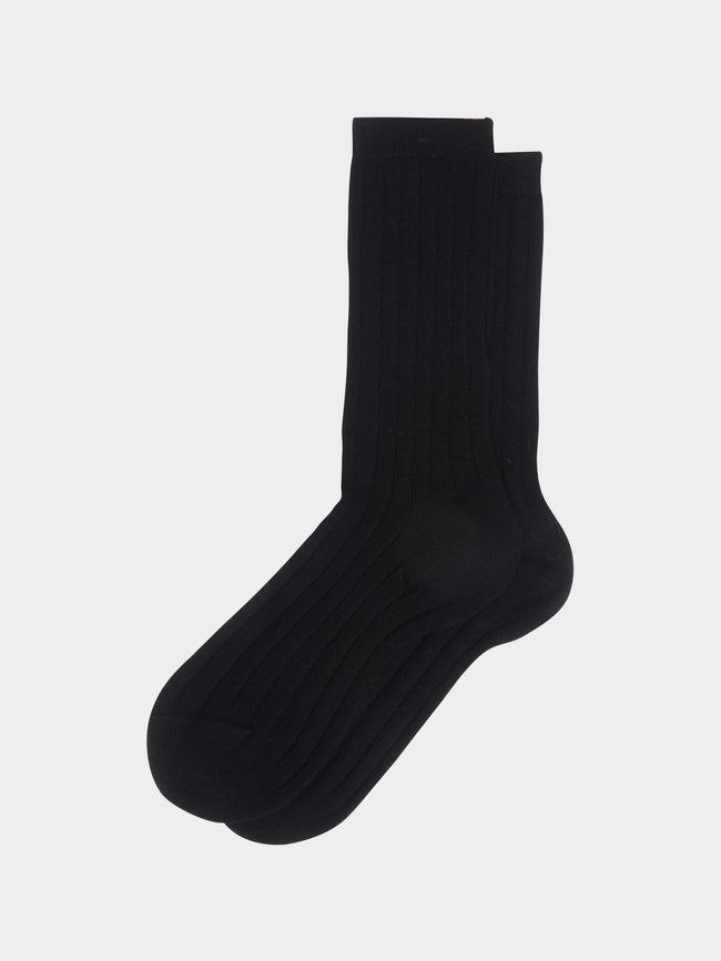 Maria La Rosa - Ribbed Wool-Blend Socks | One Size -  - ABASK - 