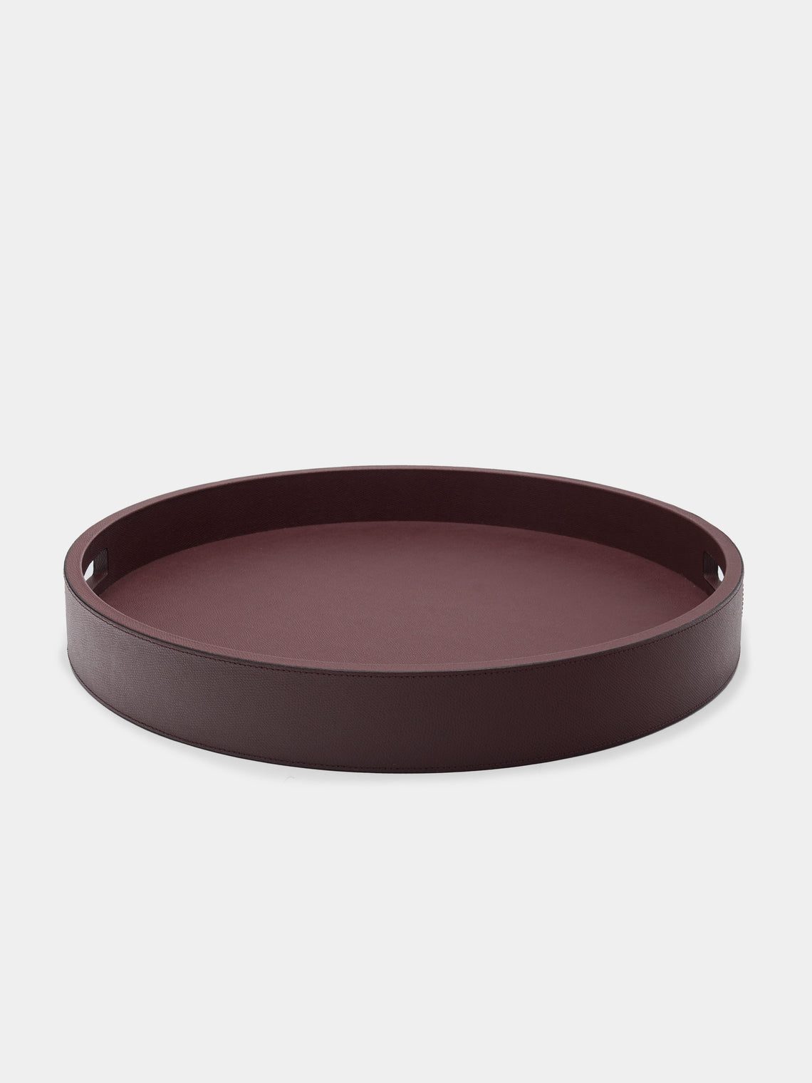 Giobagnara - Polo Leather Round Tray with Handles -  - ABASK