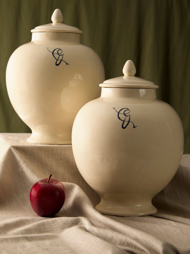 Antique and Vintage - 1940s Ceramic Apothecary Jars (Set of 2) -  - ABASK