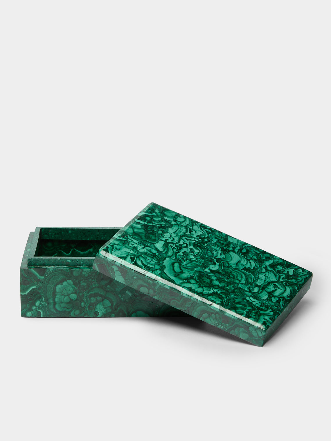 Antique and Vintage - 1950s Malachite Lidded Box -  - ABASK