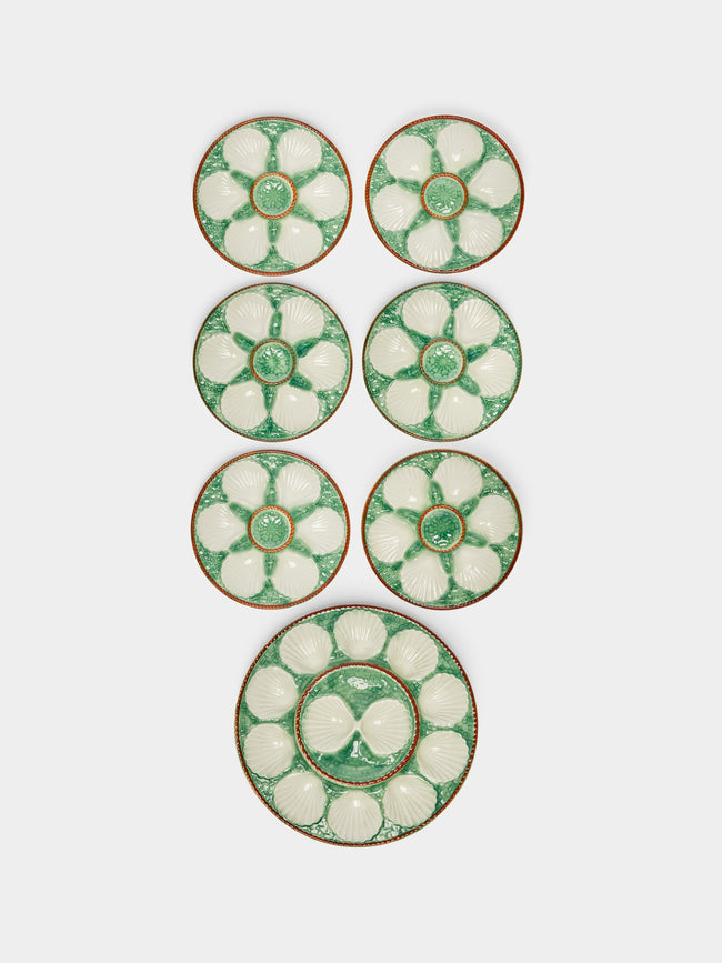 Antique and Vintage - 1950s Ceramic Oyster Plates (Set of 7) -  - ABASK - 