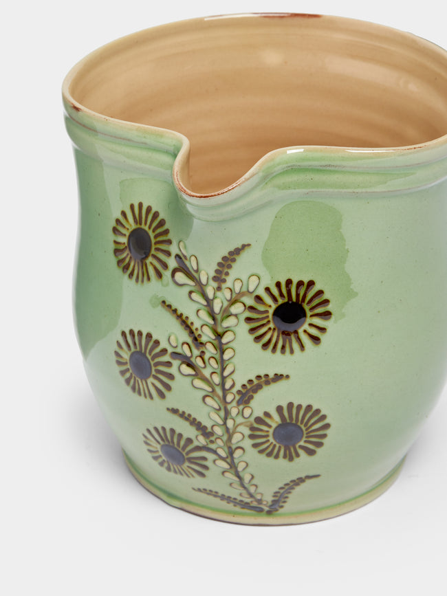 Poterie d’Évires - Flowers Hand-Painted Ceramic Rounded Jug -  - ABASK