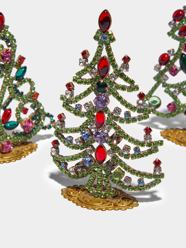 Antique and Vintage - 1930s Czech Jewelled Extra Small Christmas Trees (Set of 3) -  - ABASK