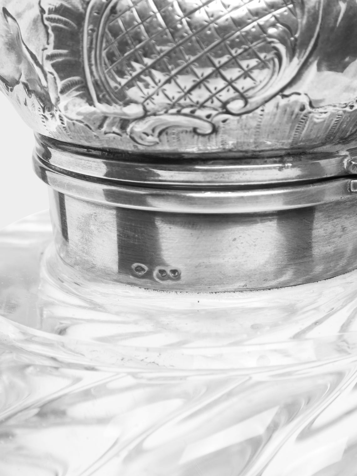 Antique and Vintage - 1900 Silver and Crystal Inkwell -  - ABASK