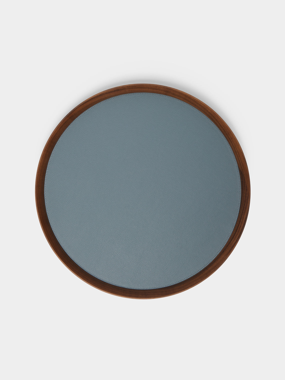 Giobagnara x Poltrona Frau - Walnut Medium Round Tray with Leather Inlay -  - ABASK - 