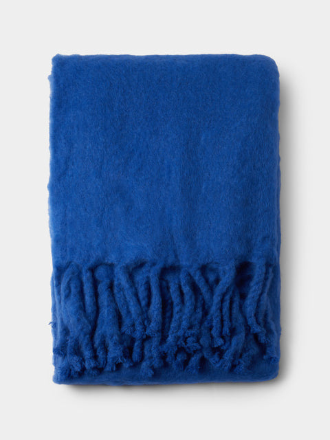 Lena Rewell - Handwoven Solid Mohair Blanket (118in/3m) - Navy - ABASK - 