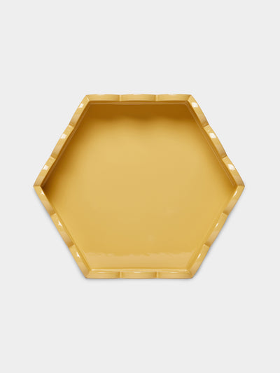 Scarlett And Sallis - Lacquered Wood Small Scalloped Tray -  - ABASK - 