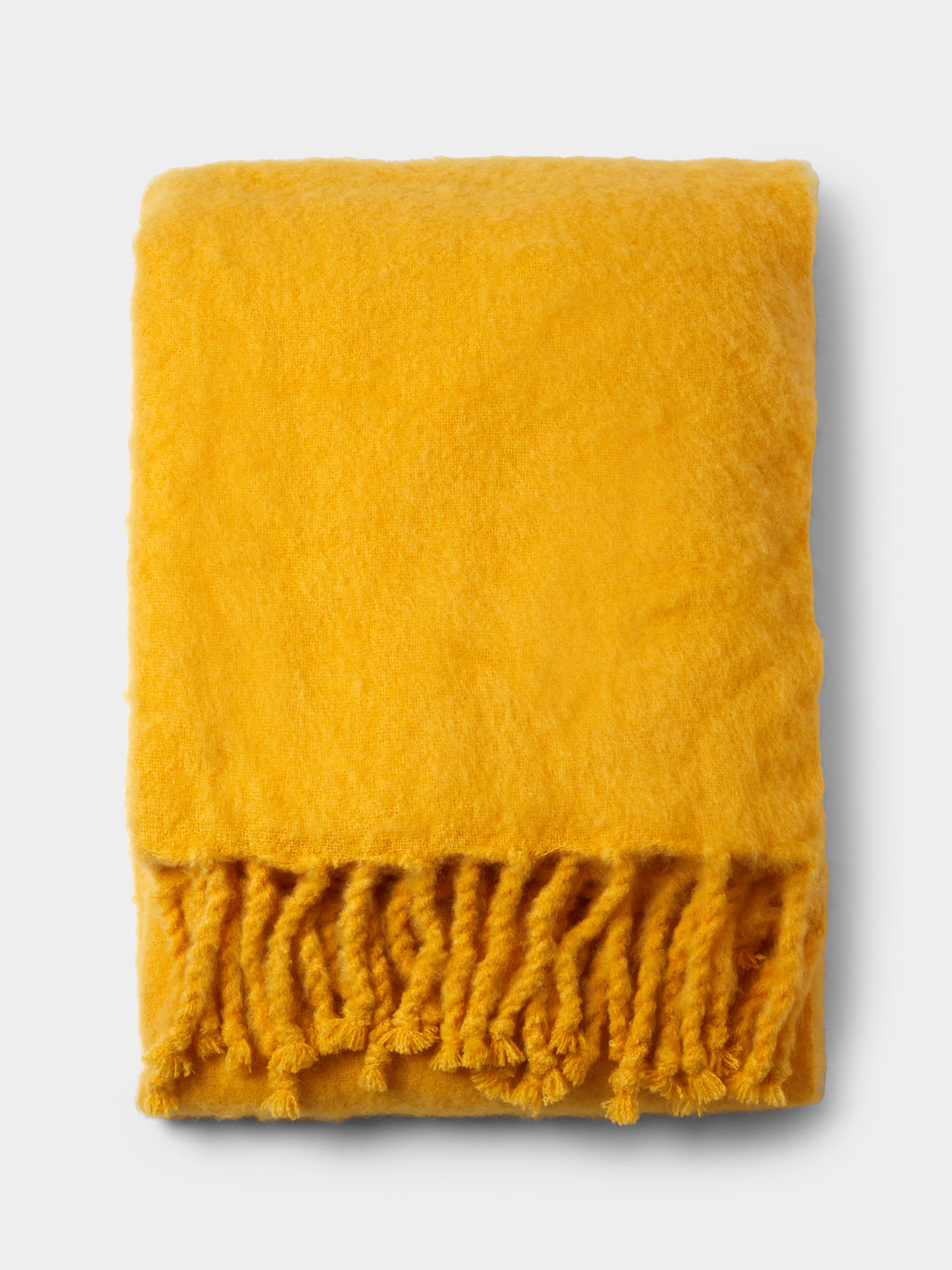 Lena Rewell - Handwoven Solid Mohair Blanket (118in/3m) - Yellow - ABASK - 