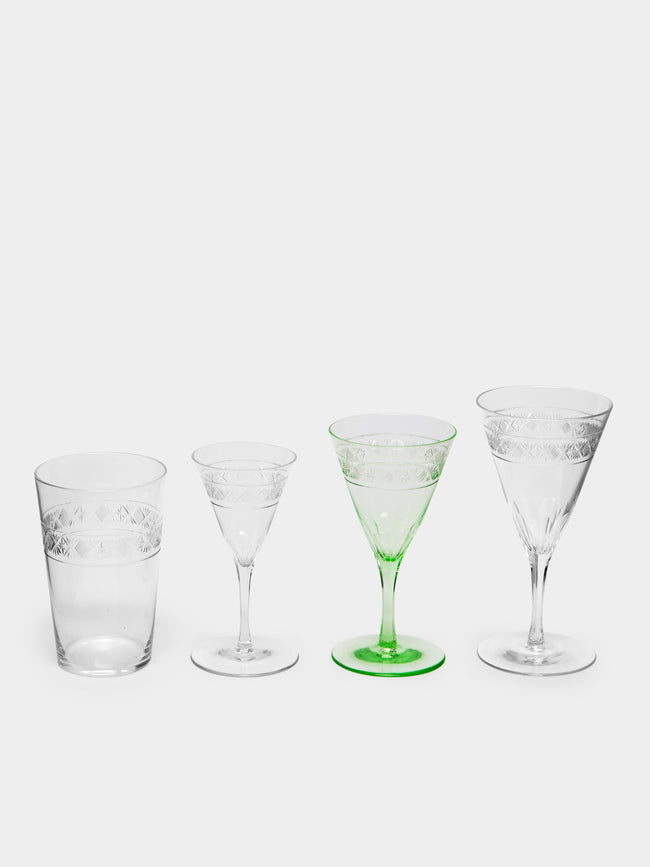 Antique and Vintage - 1900s Edwardian Cut Crystal Wine Glasses (Set of 30) -  - ABASK - 