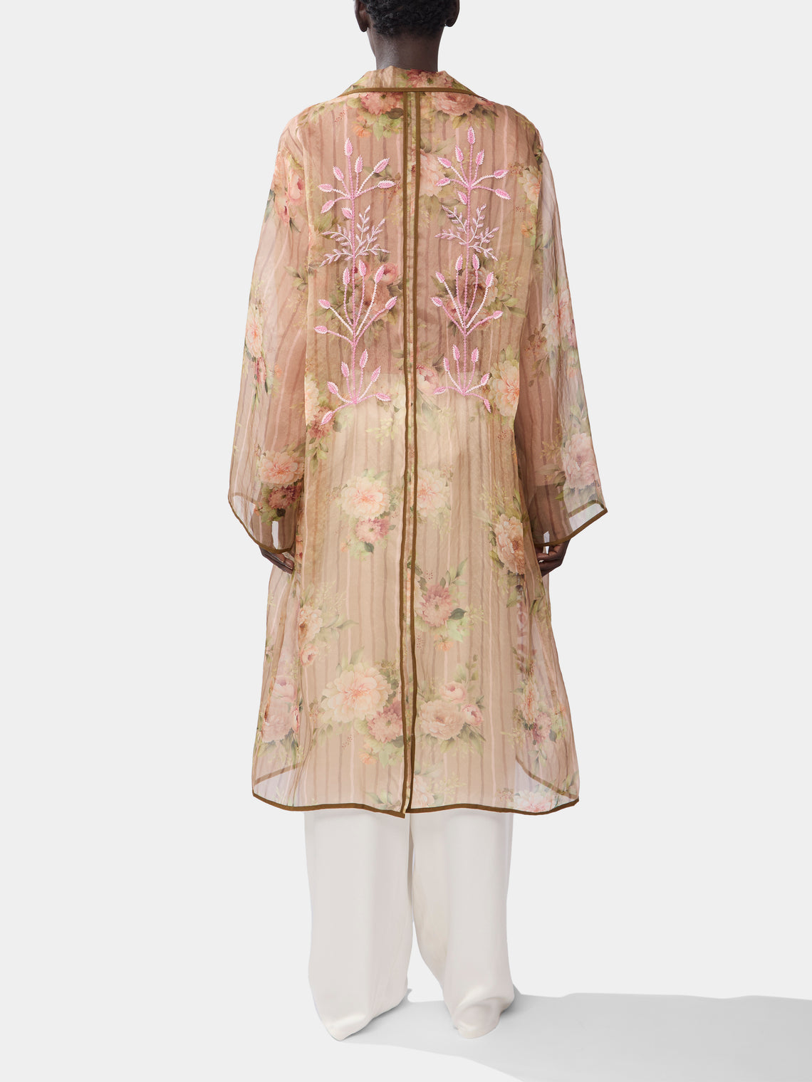 Organza Embroidered Silk Robe