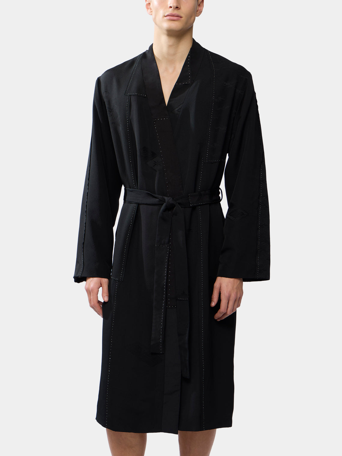 Considered Objects - Dots and Lines Hand-Stitched Silk Robe | Size: M -  - ABASK