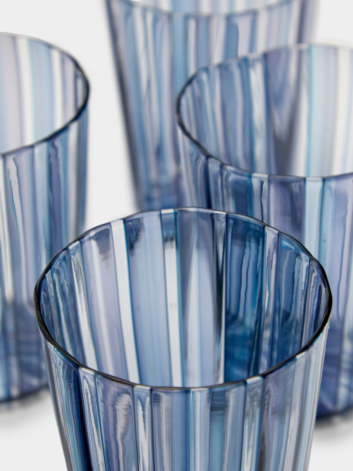 Mori Glass - Hand-Blown Glass Striped Tumblers (Set of 4) -  - ABASK