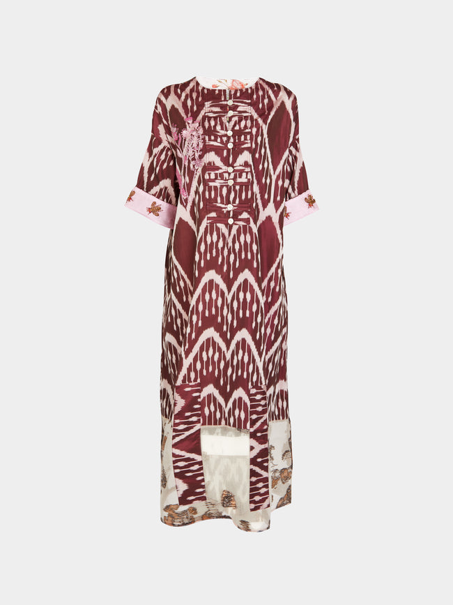 Nazzy Beglari - Hand-Loomed Ikat Silk and Cotton Dress | One Size -  - ABASK - 