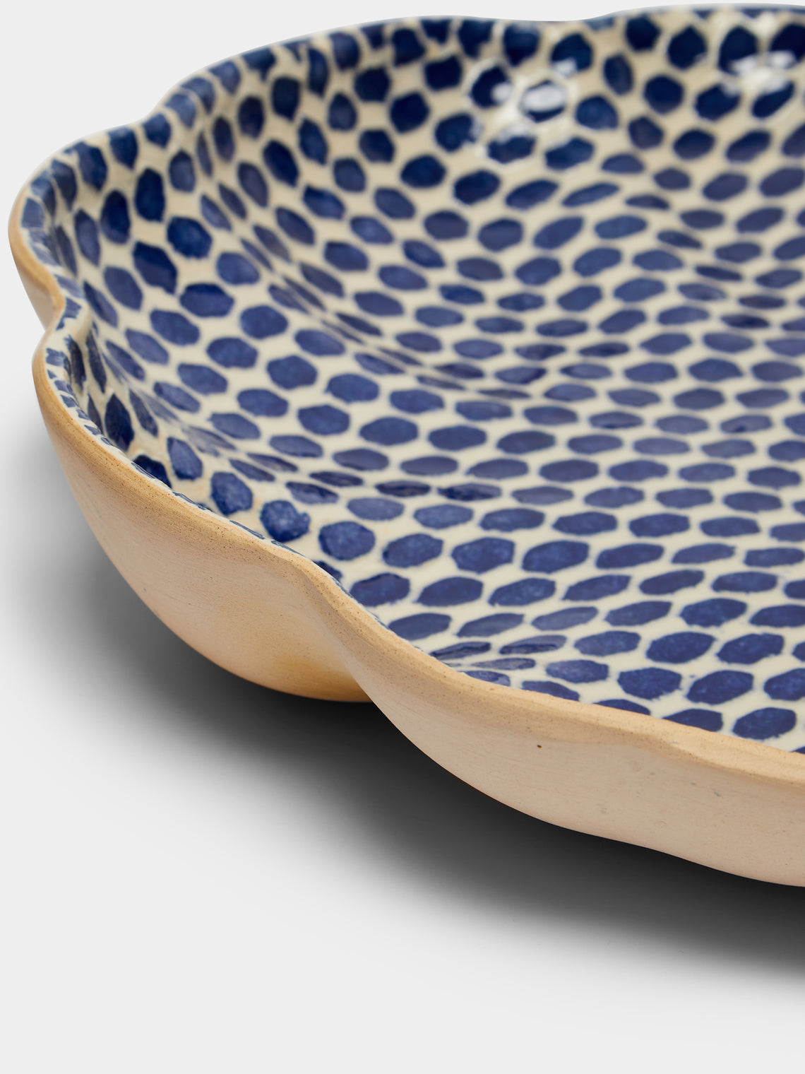 Terrafirma Ceramics - Hand-Printed Ceramic Large Scalloped Bowl -  - ABASK