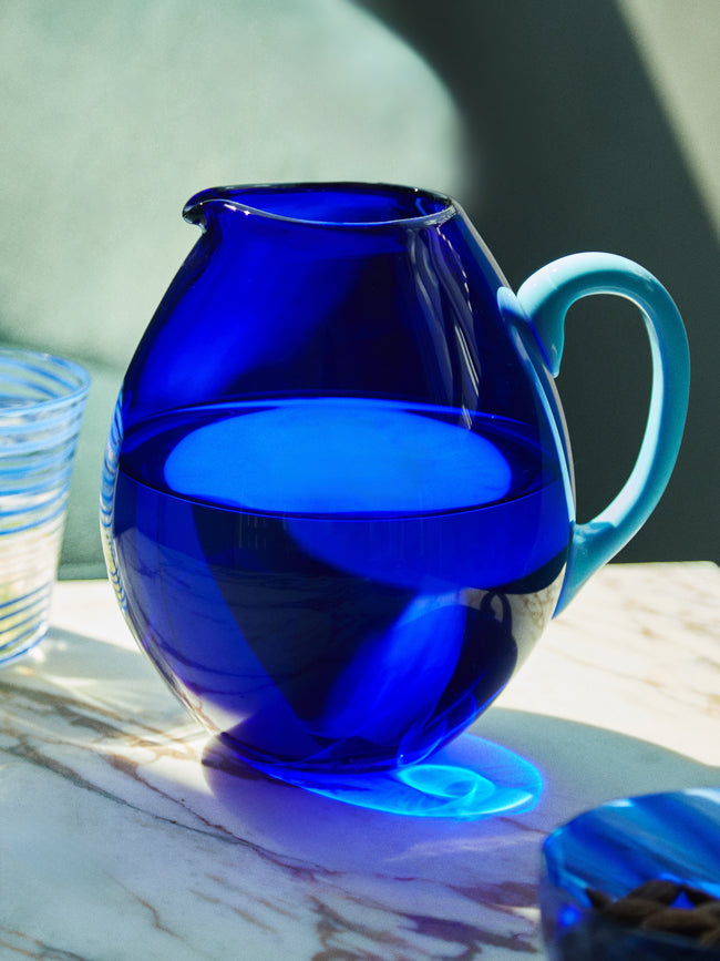 NasonMoretti - Dandy Hand-Blown Murano Glass Pitcher - Blue - ABASK