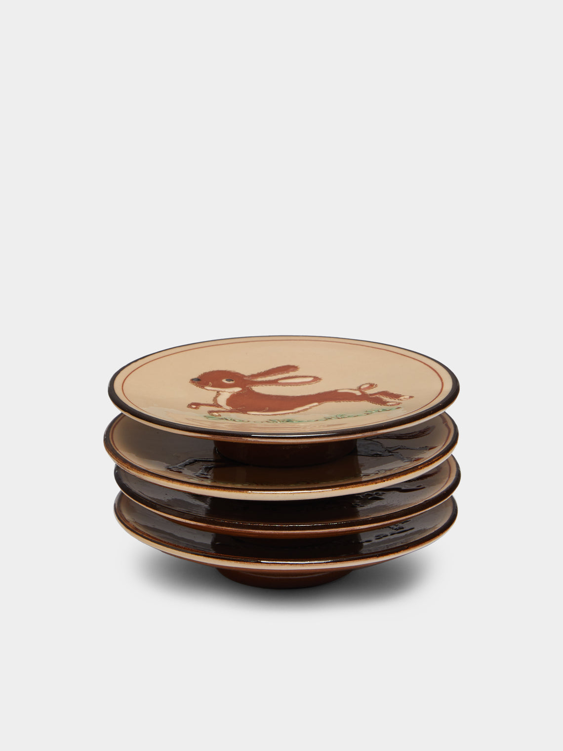 Poterie d’Évires - Animals Hand-Painted Ceramic Dessert Plates (Set of 4) -  - ABASK