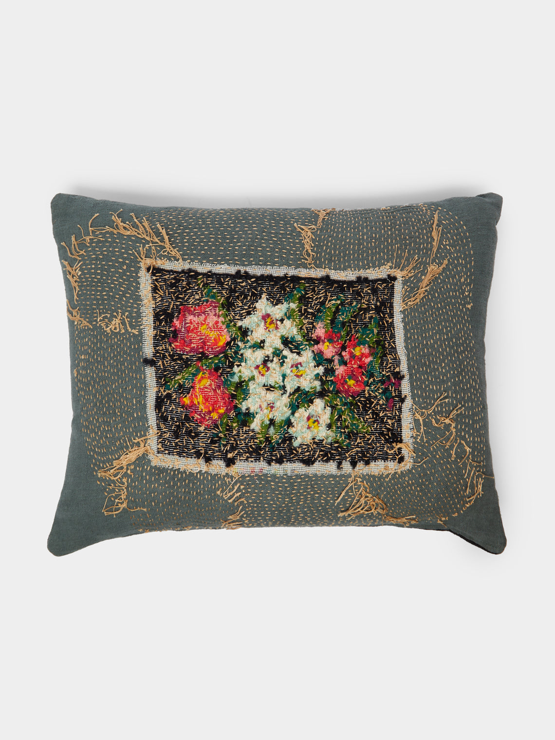 By Walid - 19th-Century Needlepoint Wool Cushion -  - ABASK - 