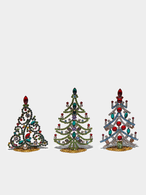 Antique and Vintage - 1930s Czech Jewelled Extra Small Christmas Trees (Set of 3) -  - ABASK - 