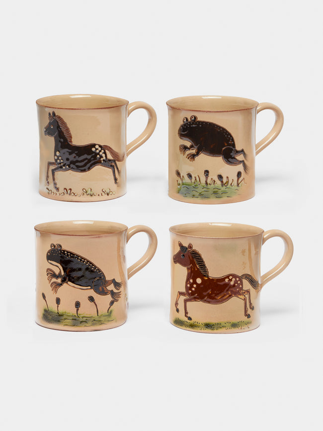 Poterie d’Évires - Animals Hand-Painted Ceramic Mugs (Set of 4) -  - ABASK - 