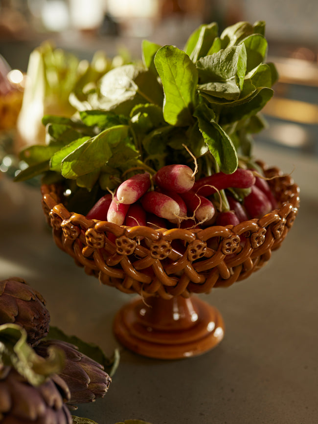 Maison Pichon Uzès - Hand-Glazed Ceramic Braided Raised Bowl -  - ABASK