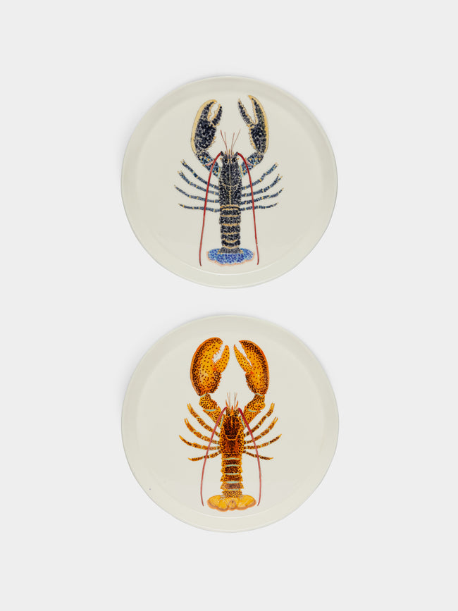 Casa Adams - Lobster Hand-Painted Porcelain Dinner Plates (Set of 2) -  - ABASK - 