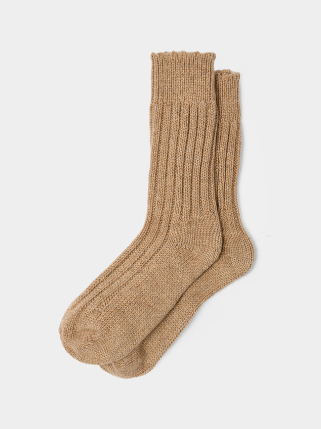 The Elder Statesman - Yosemite Ribbed Cashmere Socks | One Size -  - ABASK - 