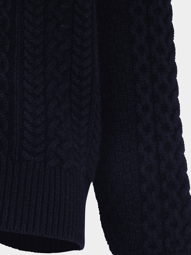 Ryan Roche - Cashmere Cable-Knit Crew-Neck Sweater | Size: S -  - ABASK