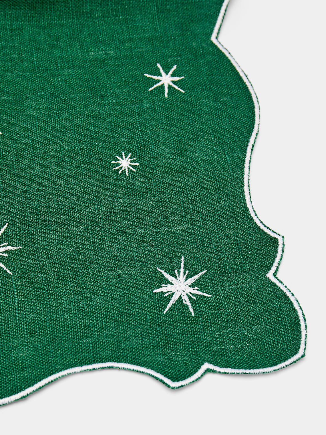 La Gallina Matta - Angelina Stars Embroidered Linen Napkins (Set of 4) -  - ABASK