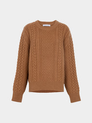 Ryan Roche - Cashmere Cable-Knit Crew-Neck Sweater -  - ABASK - 