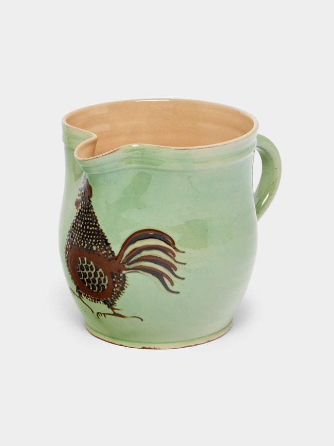 Poterie d’Évires - Chickens Hand-Painted Ceramic Rounded Jug -  - ABASK - 