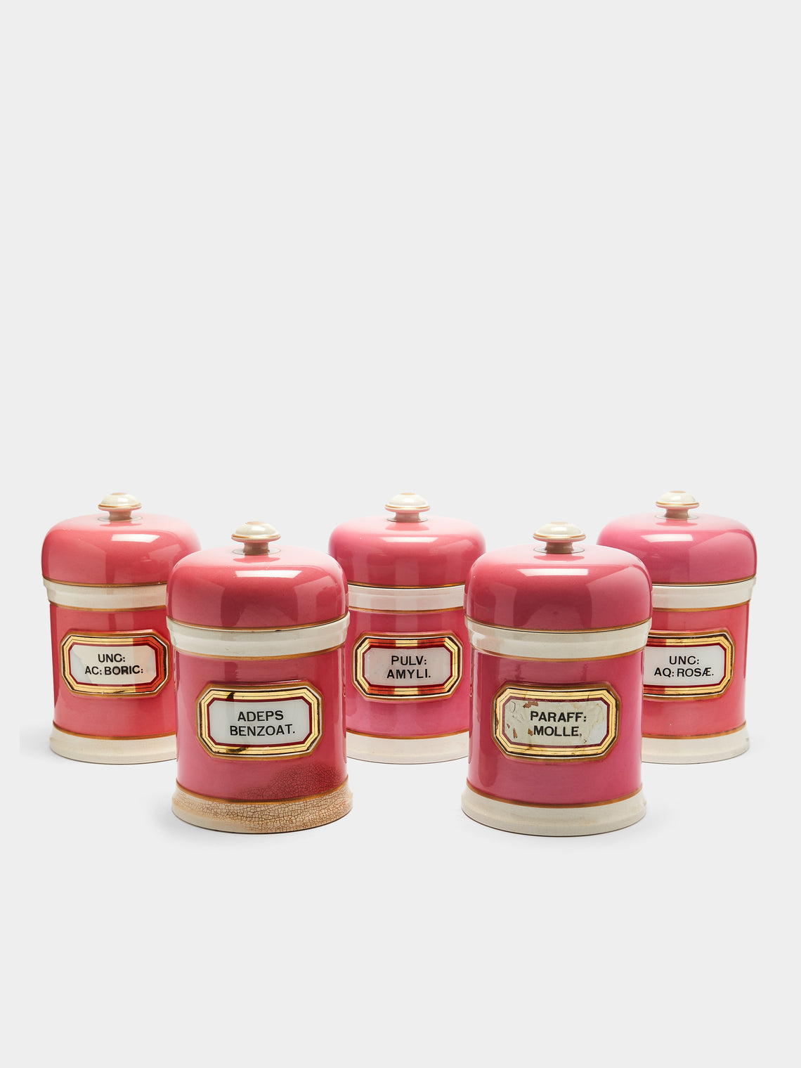 Antique and Vintage - 19th-Century Ceramic Apothecary Jars (Set of 6) -  - ABASK - 