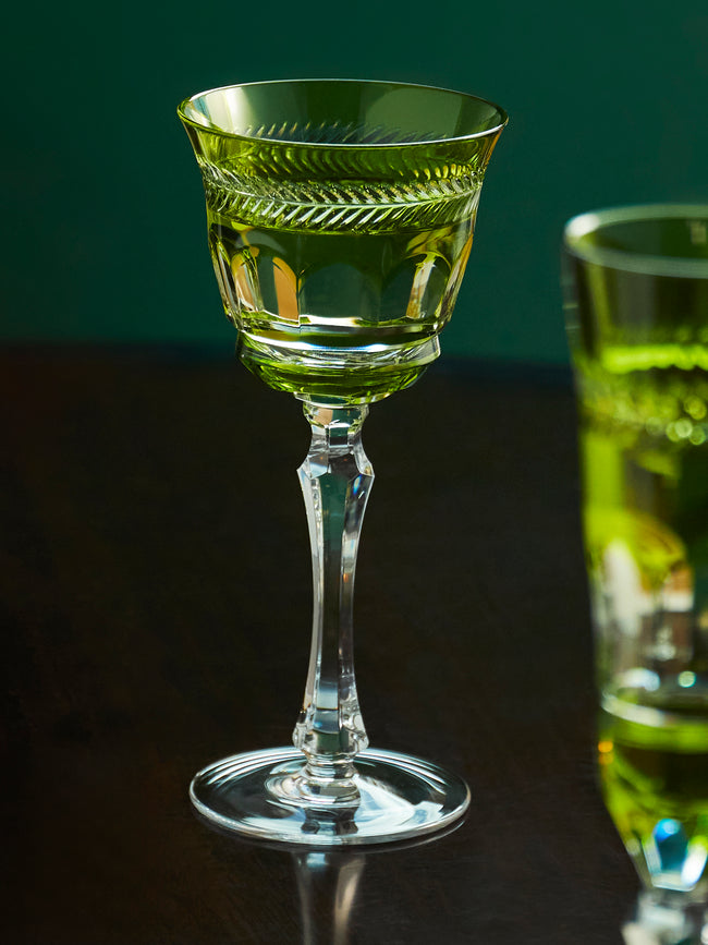 Cristallerie De Montbronn - Chenonceaux Hand-Blown Crystal White Wine Glass - Green - ABASK