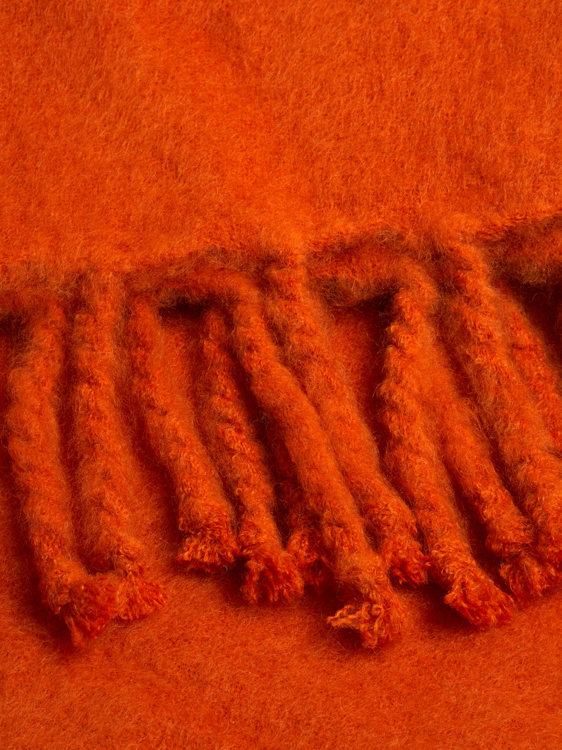 Lena Rewell - Handwoven Solid Mohair Blanket (118in/3m) - Orange - ABASK