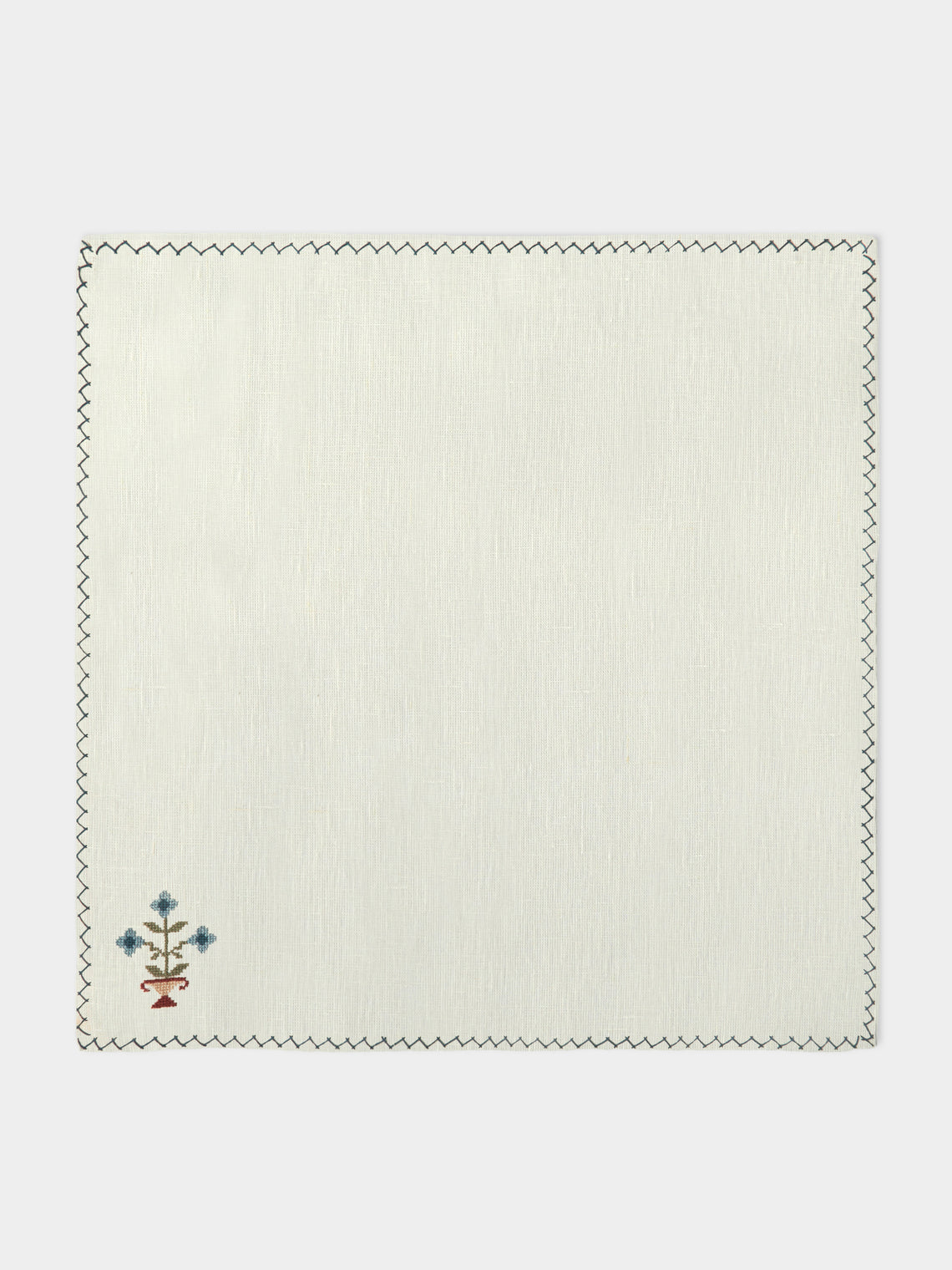 Anut Cairo - Bouquet Hand-Embroidered Linen Napkins (Set of 4) -  - ABASK - 