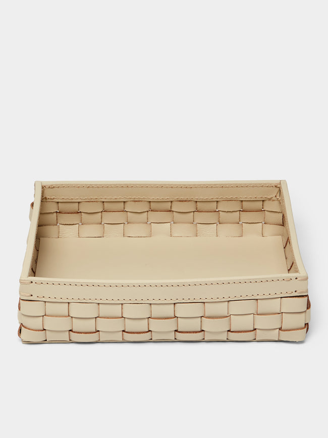 Riviere - Barcelona Water-Resistant Leather Low Basket - Ivory - ABASK